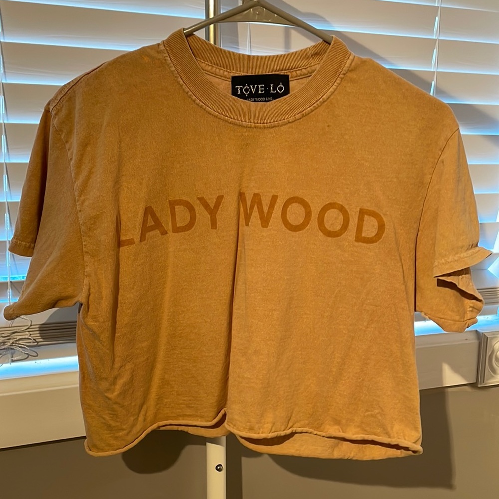 Tove Lo Lady Wood Tan Crop Tee